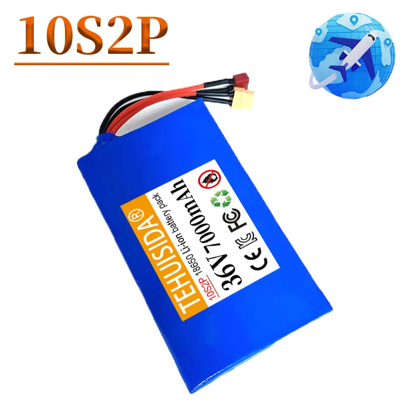 Rechargeable Battery 10S2P 36V 7000mAh 18650 Li-ion Battery Pack 500W High Power 36V 7AH Suitable for Electric Motorcycles