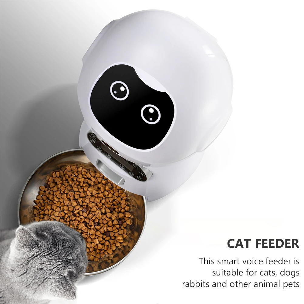 

Intelligent Pet Feeder Automatic Cat Food Dispenser USB Robot Timed Feeders Large Capacity ABS Stainless Steel LCD Rubber