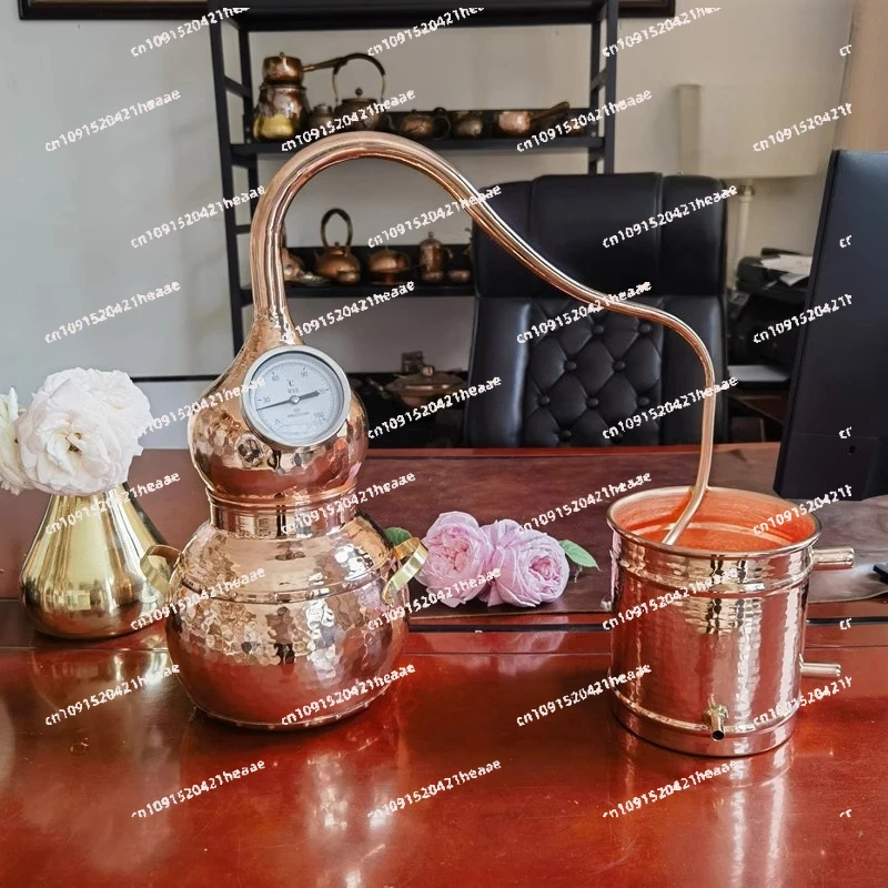 Suitable for household  hydrosol distiller essential oil refiner ancient pure copper distiller red copper purification equipment