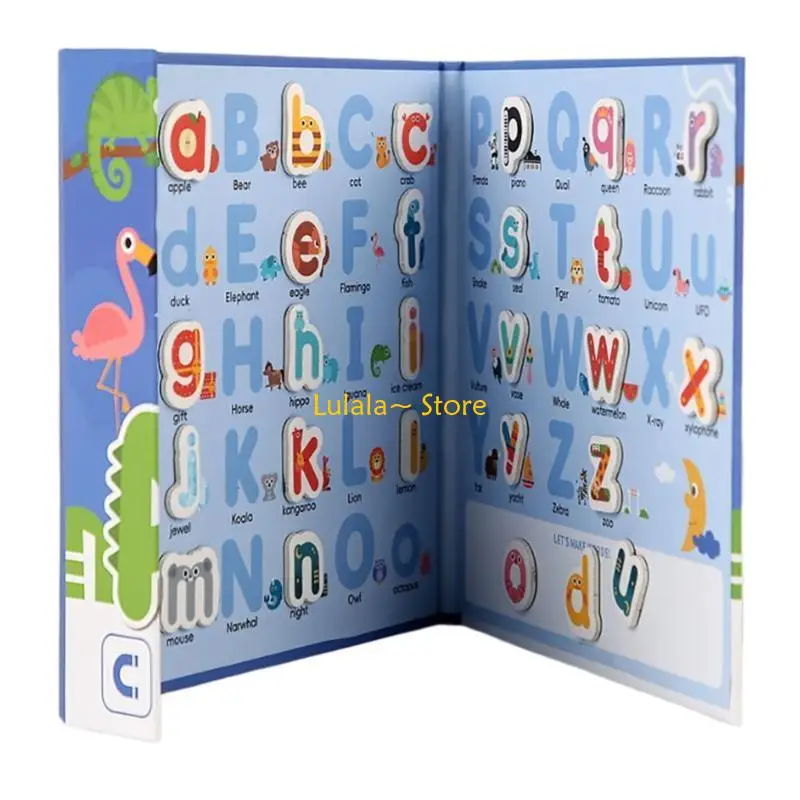 Y4QA – livre Puzzle magnétique pour l'orthographe des mots, jouet éducatif pour l'enseignement des langues pour les