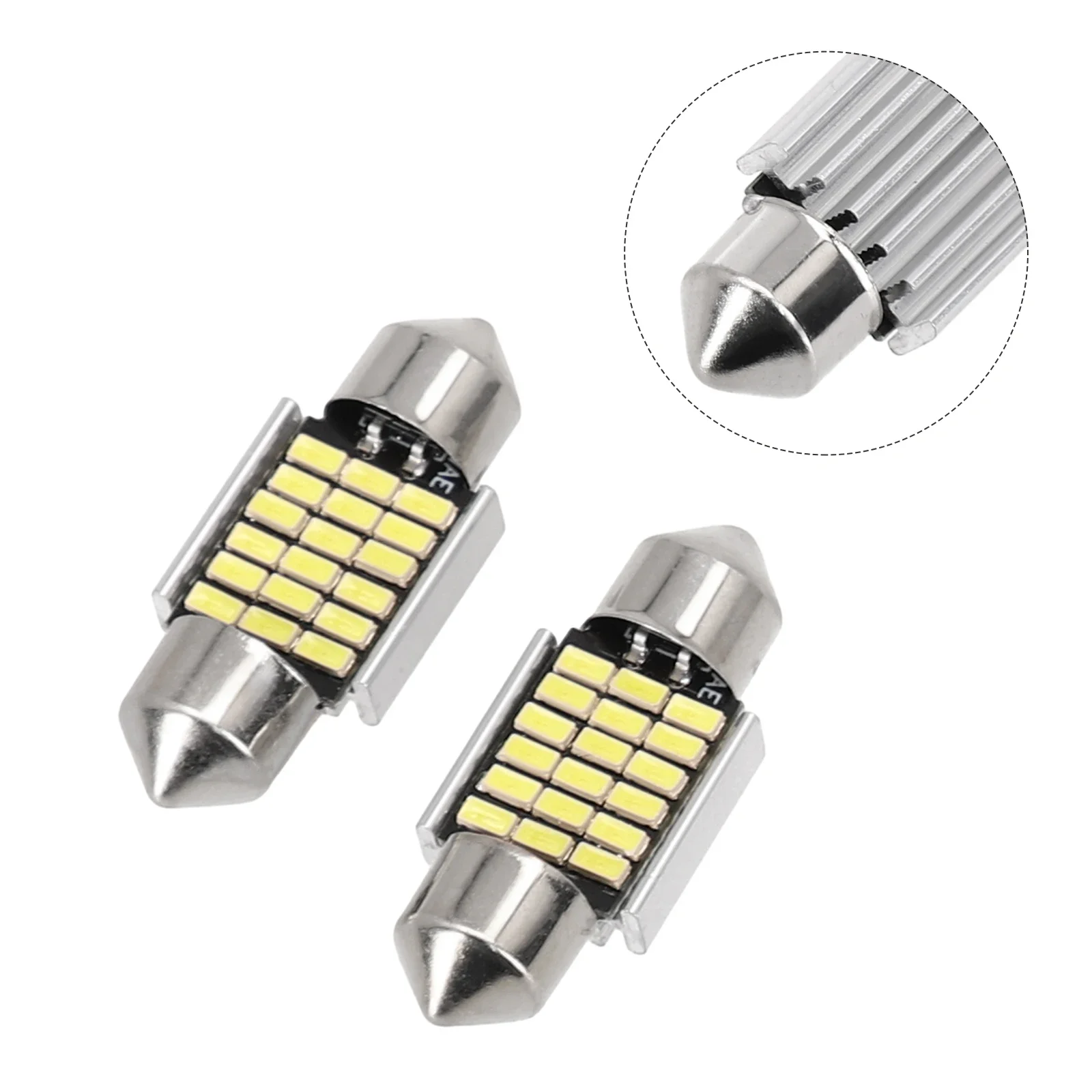 

2x Car Led Dome Light Warm White 31MM 30MM Festoon 18 LED Interior Dome MAP Bulb Globe 12V Light 4WD Car Light