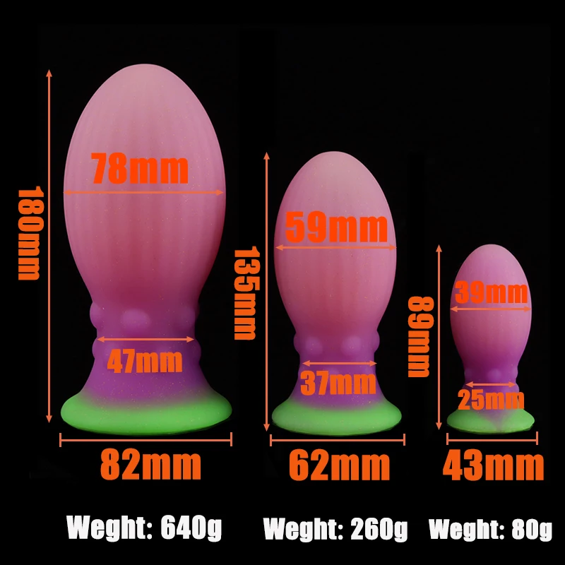 Luminous Dragon Egg Anal Plug Colorful Butt Plug Anal Dilator Prostate Massager Stimulator Masturbator Sex Toys For Men Women 18