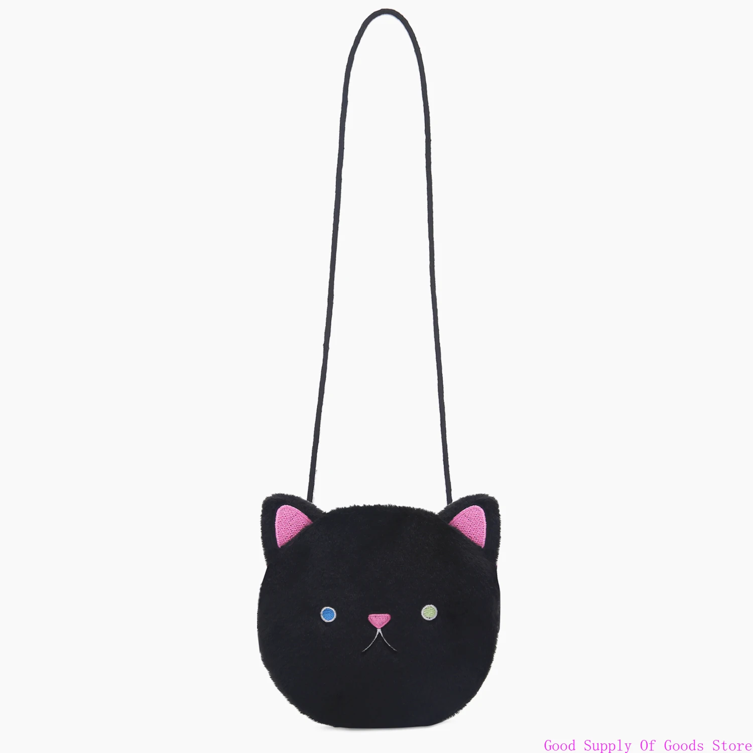 Милая детская сумка с рисунком милого кота, сумка через плечо, кошелек для монет, мини-сумка из плюшевого материала для мальчиков и девочек