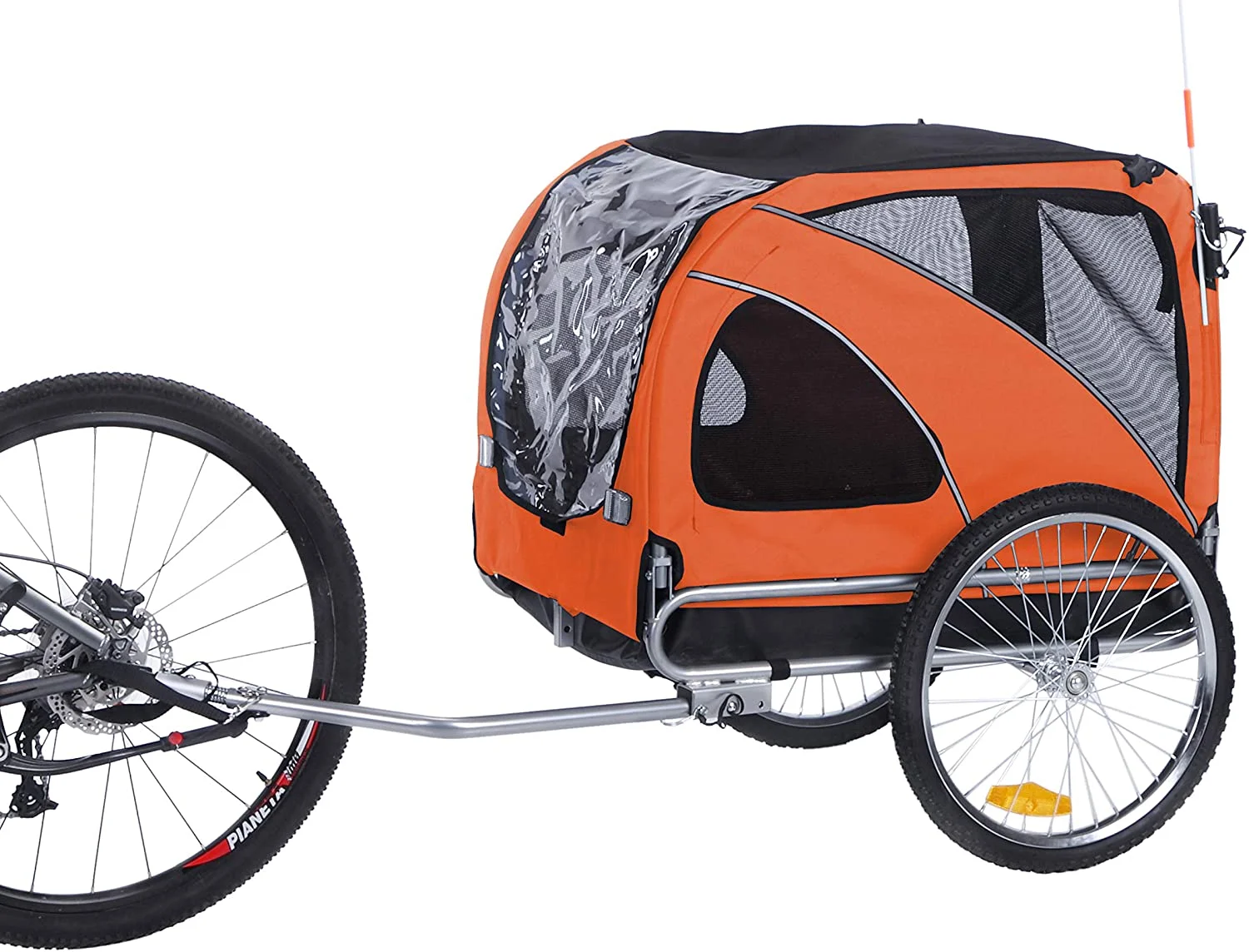 Large Size Bicycle Pet Trailer And Jogger Of Orange Color