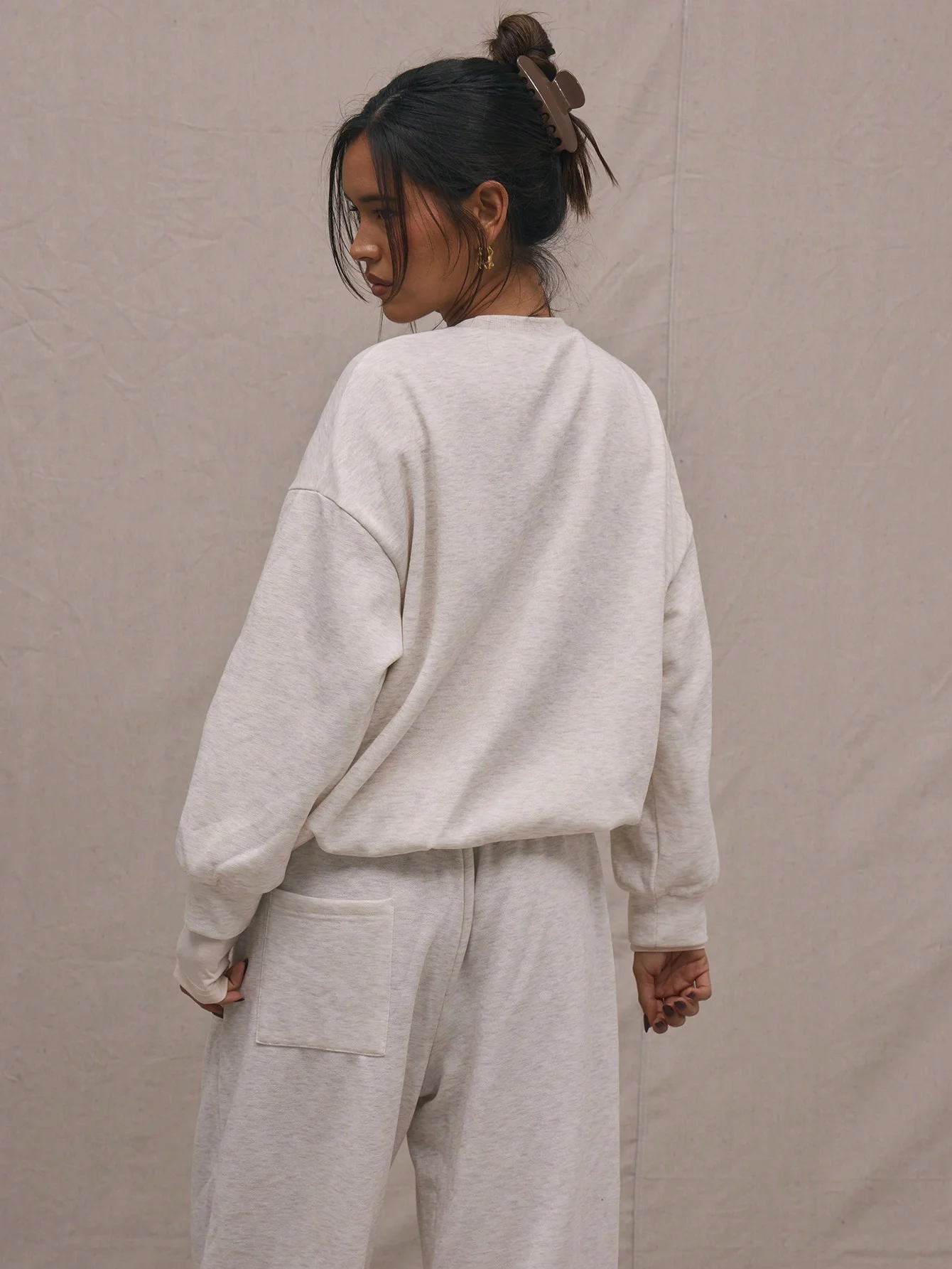 Sudadera holgada con cuello redondo para mujer, deportiva, informal, cómoda, estilo informal, otoño