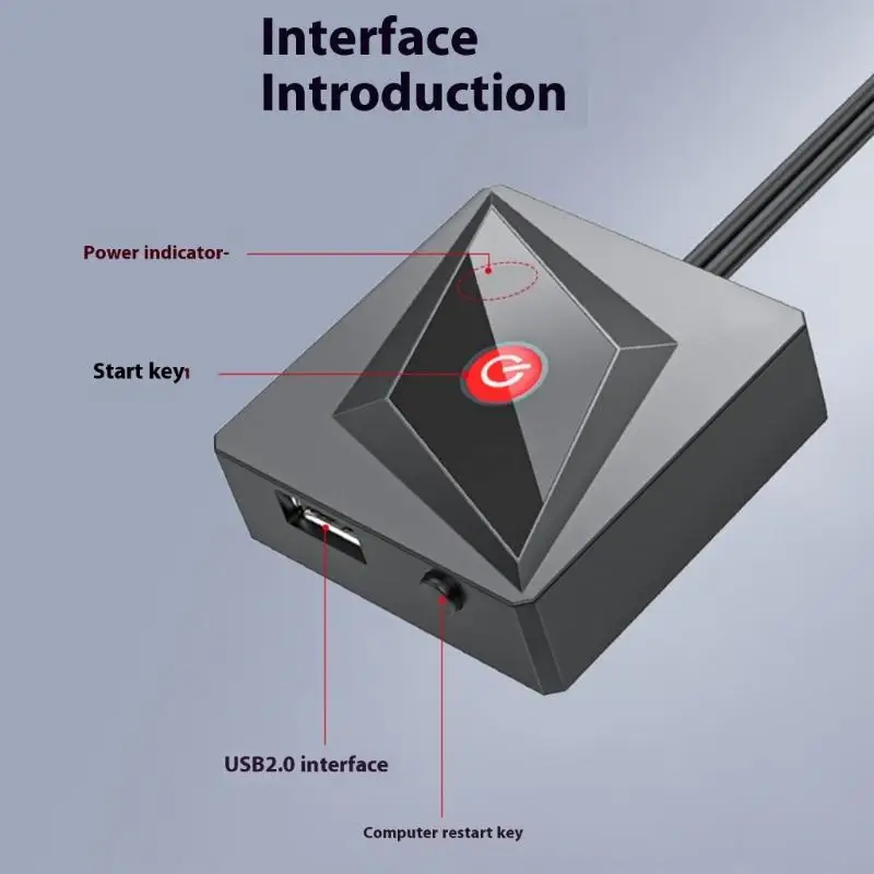 زر مفاتيح التحكم في طاقة سطح المكتب C90F مع منفذ USB 2.0