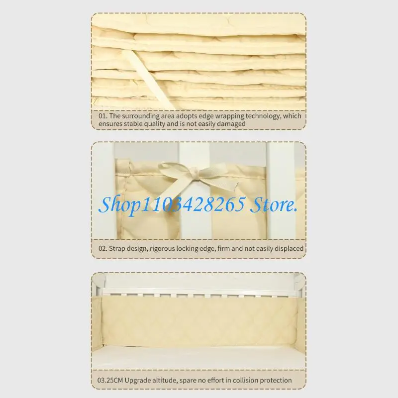 Fodera per culla Baby Essential Traspirante Protezione per culla lati Recinzione protezione Paraurti in unita