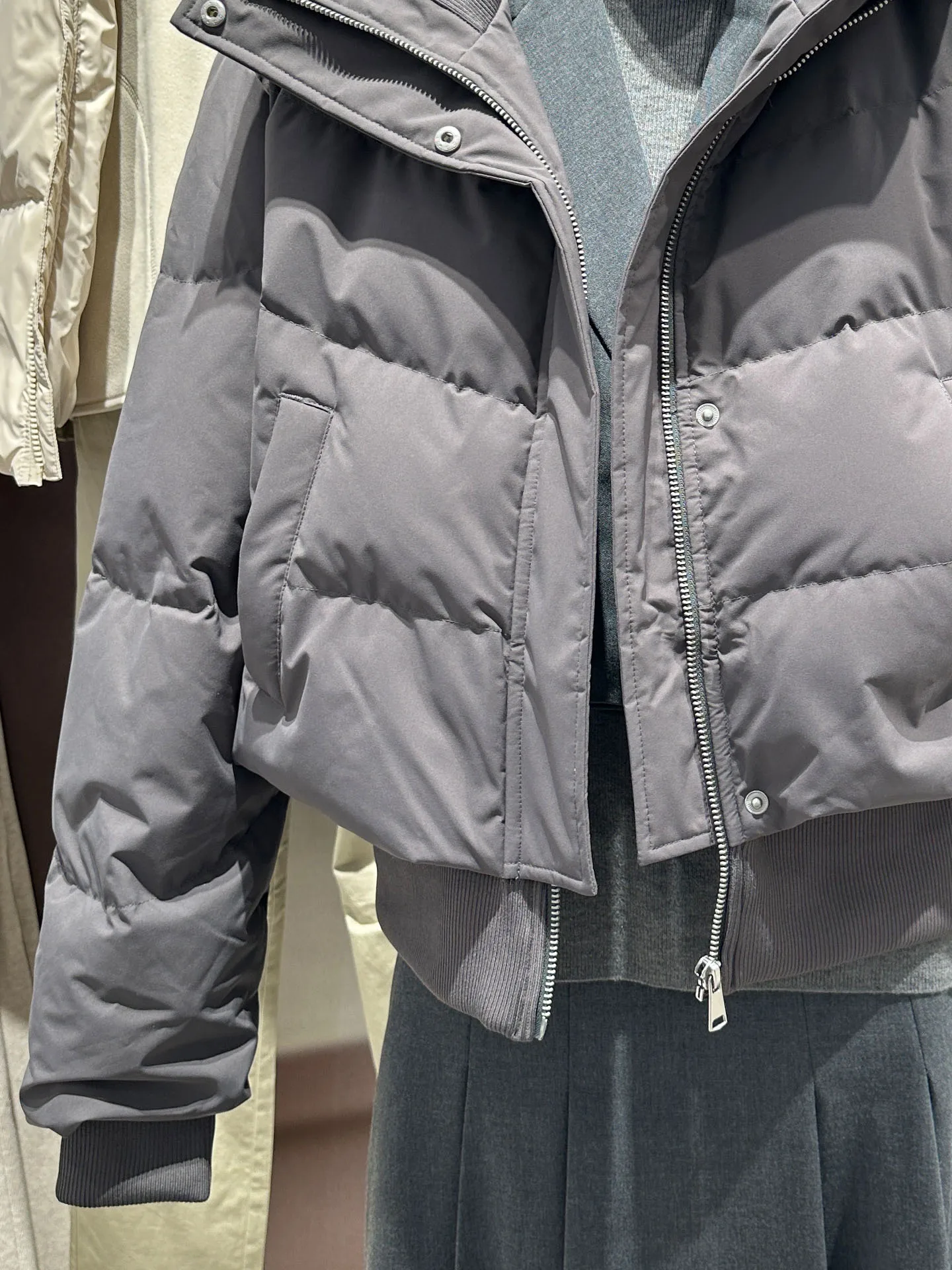 Sli ort Puffer Jaet Casaco de inverno feminino e espumoso Thiened Casual Sle Regular Fit Branco Du down Ci Leisure