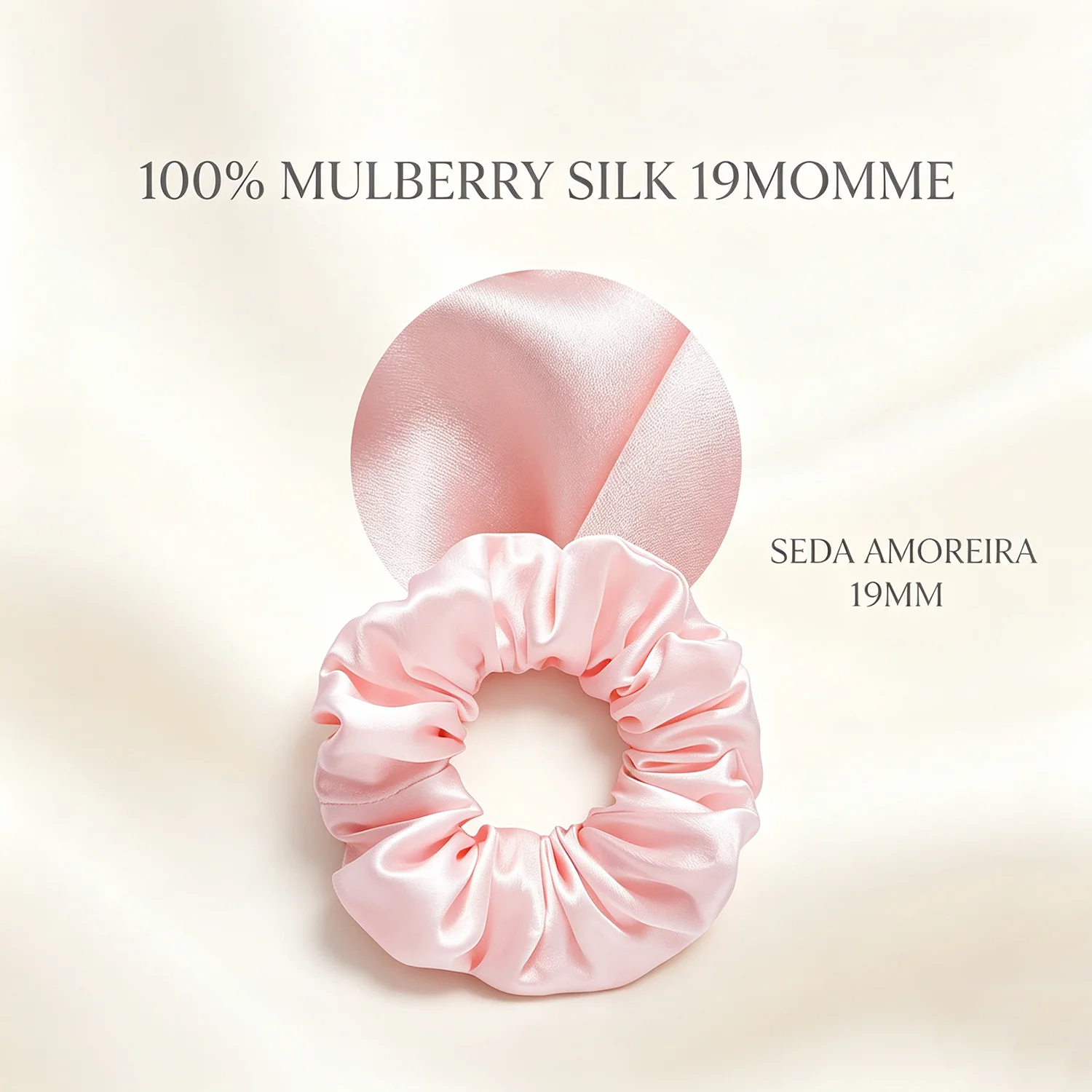 100% Mulberry Silk Hair Scrunchie 19Momme 4cm Width No Padding Hair Tie Gentle Hair Accessory for Women Girls Daily Sleep Use