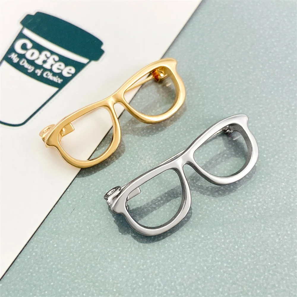 Simple Mini Glasses Brooch for Women Men Trendy Lovely Eyeglasses Frames Brooches Pins Jewelry Birthday Party Gift Cool Thing