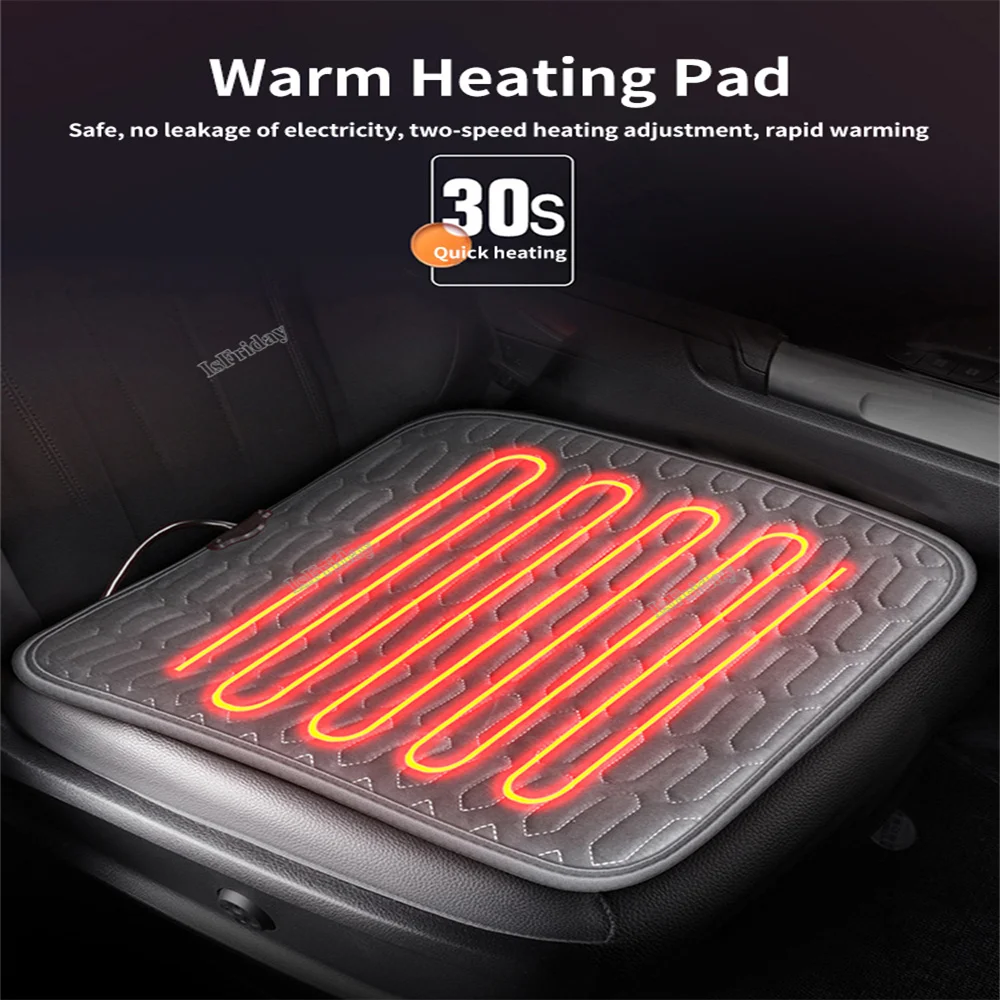 Car Heated Seat Cushion Warm Seat Pad 5V 12W Thermostate Heating Cushion USB Heated Seat Cover Pads For Sedans SUVs Trucks