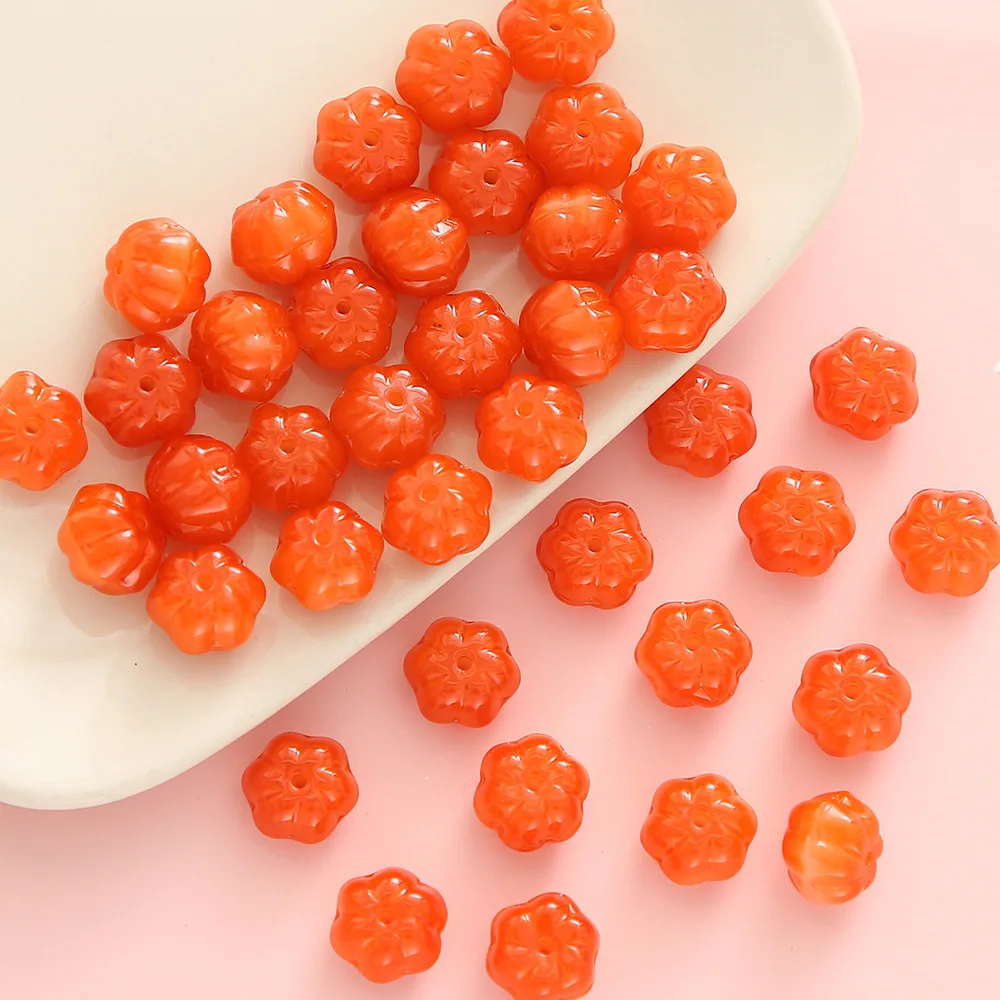 10x11mm Pumpkin Shaped Glass Beads Lampwork Glass Jewelry Making DIY Craft Findings Necklace Bracelet Earrings Beads Accessories
