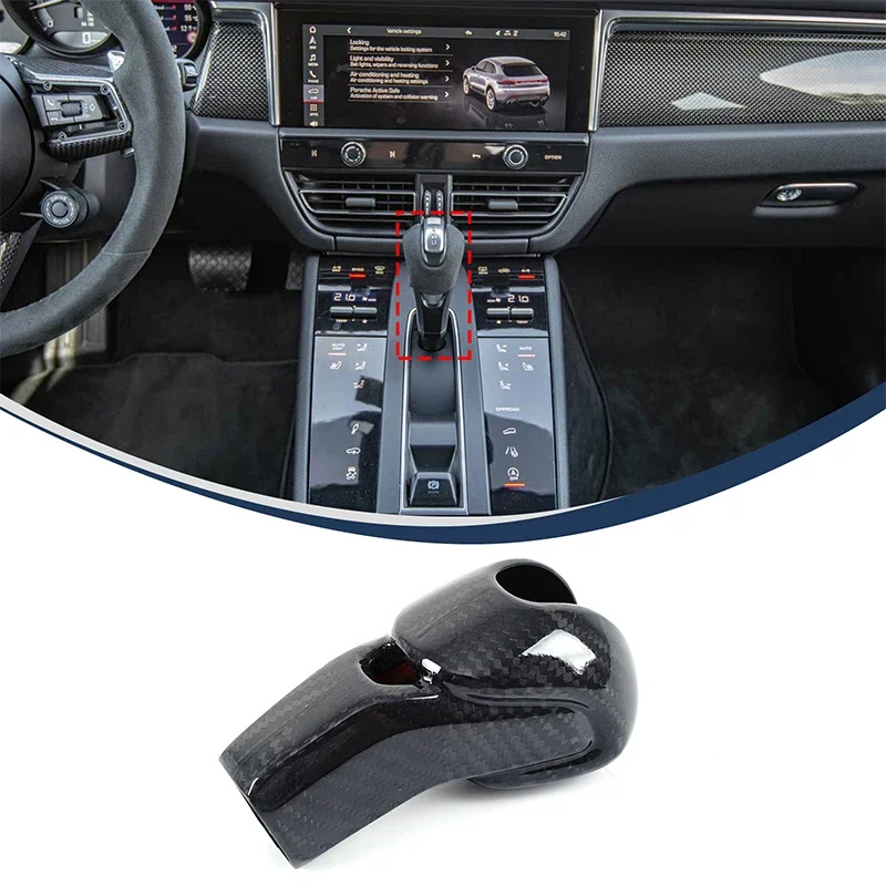 

Real Carbon Fiber For Porsche Macan 2022 Car styling Car central control gear head cover decoration sticker interior accessories