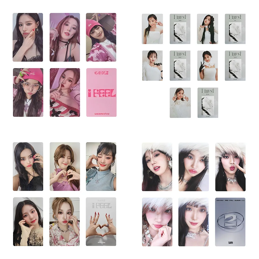 Kpop (G)I-DLE I FEEL I TRUST I NEVER DIE Special Card Double Sides Printing Bright Film Coated Card FanS Collection Photocard