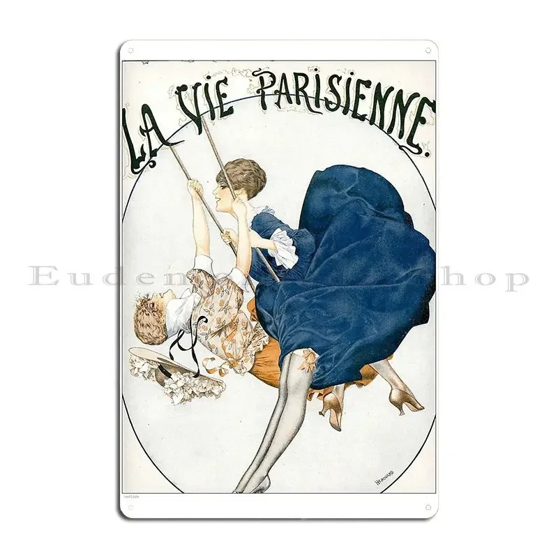 La Vie Parisienne Vintage Art Metal Signs Wall Decor Wall Decor Living Room Design Garage Tin Sign Poster