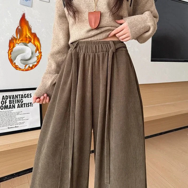 Winter-Jogginghose für Mädchen aus dünnem Fleece, modische, warme Plüsch-Freizeithose für Damen, hohe Taille, thermische Sweatpants für Mädchen – Detail 10