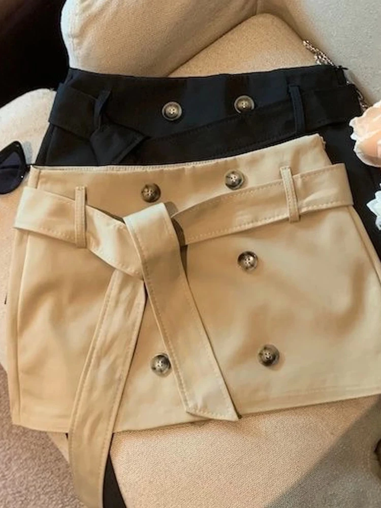 Skirt Summer New Sweet Blazer Style Wrap Tie Slimming A Line Hip Hugging Double Breasted Hot Girl Versatile Short Skirts