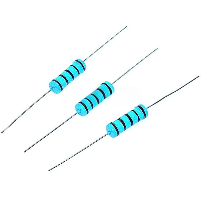 100PCS 50PCS 20PCS 1/4W 1/2W 1W 2W 1/6W 1% ตัวต้านทานฟิล์มโลหะ 1R 10R 100R 1K 10K 100K 1M โอห์ม