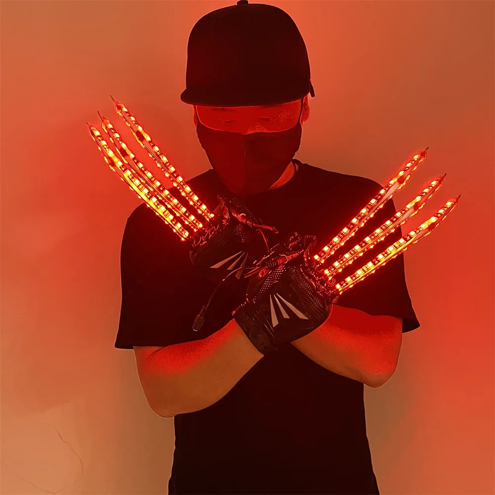 Magicool Led RGB Adult Child Wolverine Paw Boxing Laser Gloves Remote Control Dancing Bars Stage Performance Props Luminous Show