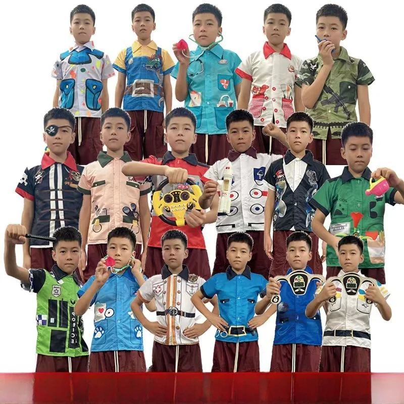 

Children's loween Costume Chef Suit Profional Experience Pilot Race Car Driver Doctor Outfit Toddler Kids' Apparel