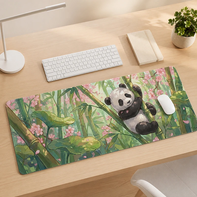 Mouse Pad Bamboo Sakura Panda Gaming XL Large Mousepad XXL Mouse Mat Soft Non-Slip Natural Rubber Office Accessories Mouse Mats