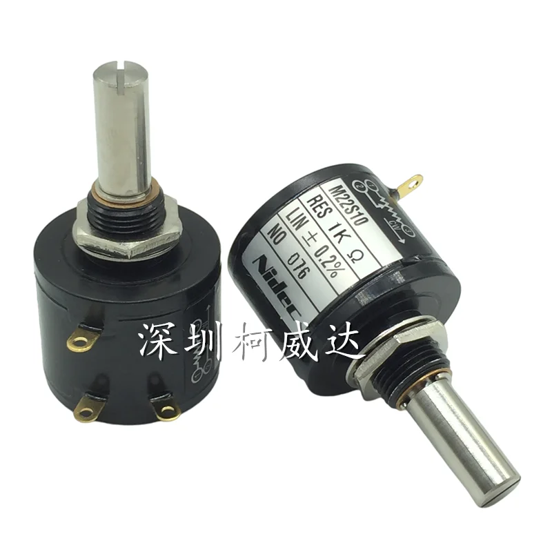 1pcs，Ten-turn potentiometer M22S10 200Ω 1KΩ 2KΩ 5KΩ 10KΩ，Precision wire wound potentiometer