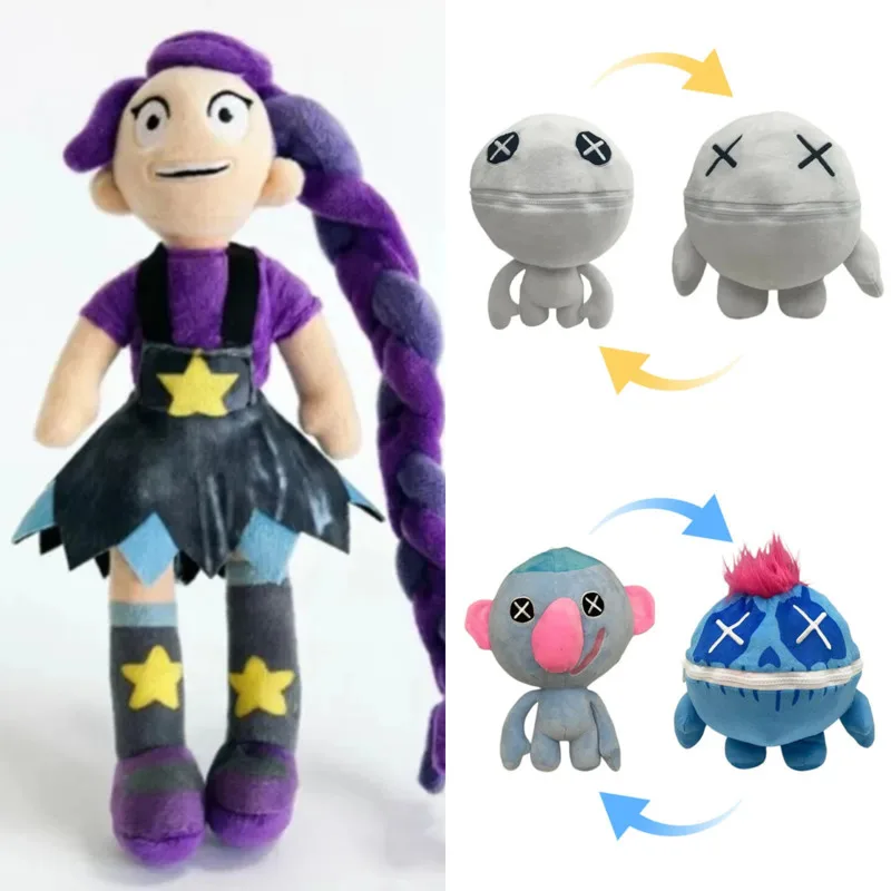 

Y2K Purple Hair Girl Stuffed Toy Horror Game Plush Doll Anime Game Cute Creepy Plushie Figure Kids Halloween Present Gift New