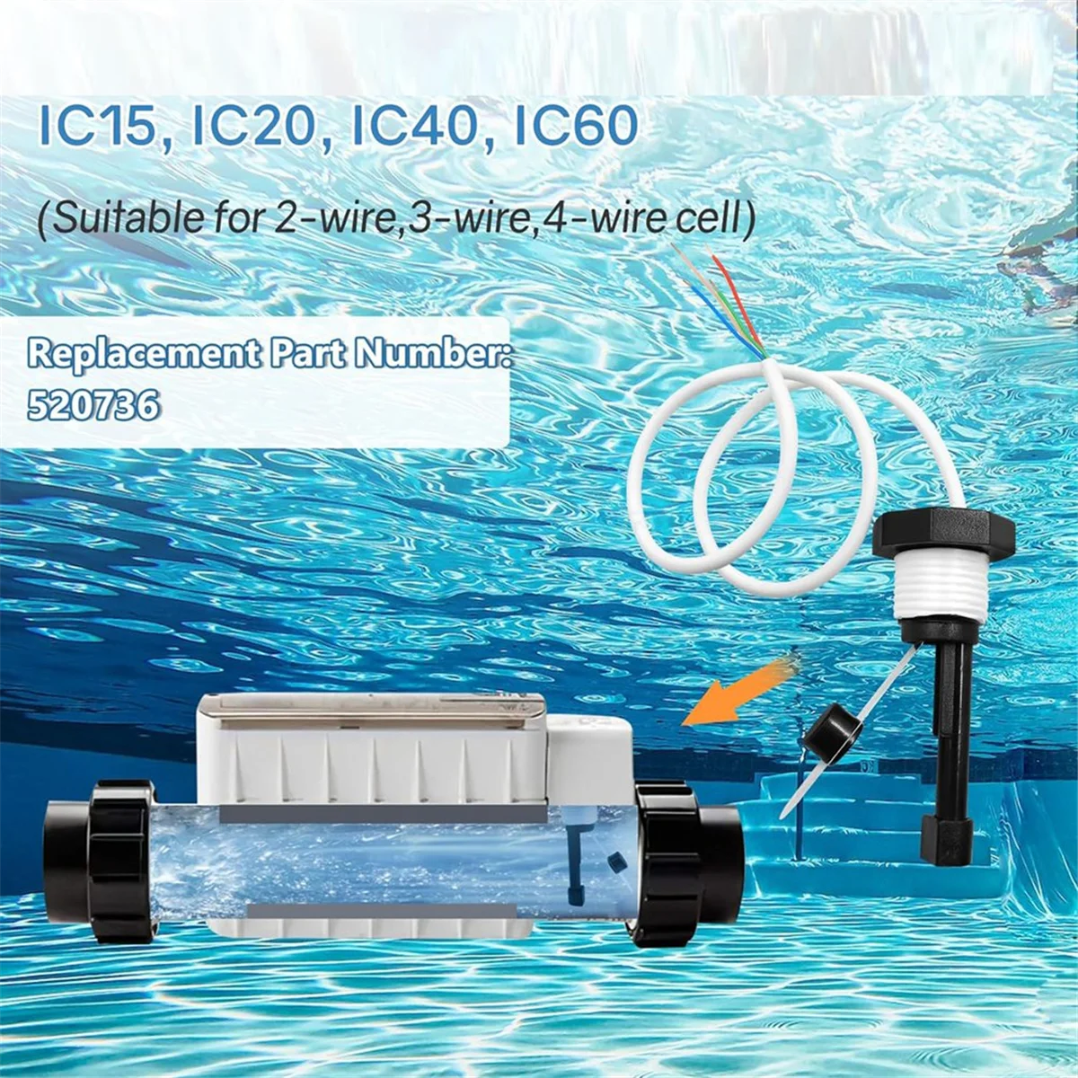 ABBO-Flow Switch 520736 Intellichlor Flow Sensor Switch Replacement Kit, for IC15, IC20, IC40, IC60 Salt Chlorinator Systems