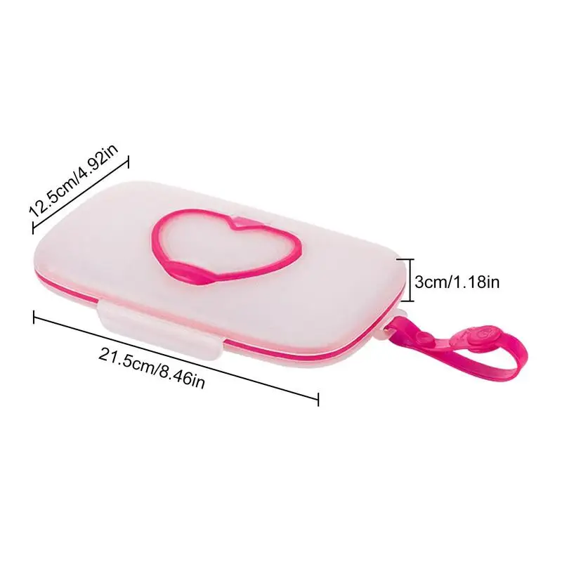 Portable Wet Wipes Case Travel Wipes Dispenser Handle Design Dust-proof Wipes Dispenser For Heart Shape Opening Keep Moisturized