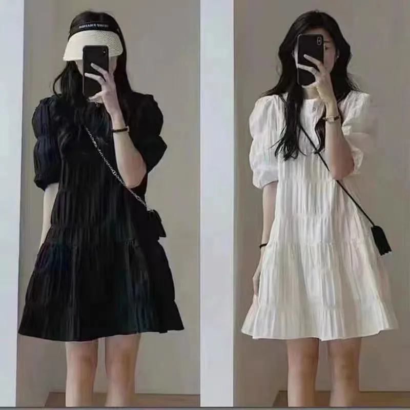 Ele Gentle Summer 2025 irt Dr Design Bubble Sve Midi Dr Ladylike Sle ort Sve Midi Dr Pure Color