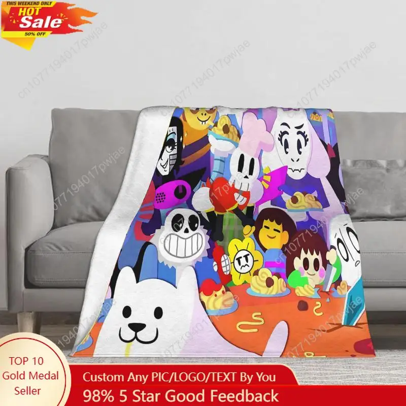 Undertale Throw Blanket -  Soft Hypoallergenic Flannel All-Season Blanket for Bed, Sofa, Camping - Perfect Gift Custom blankets