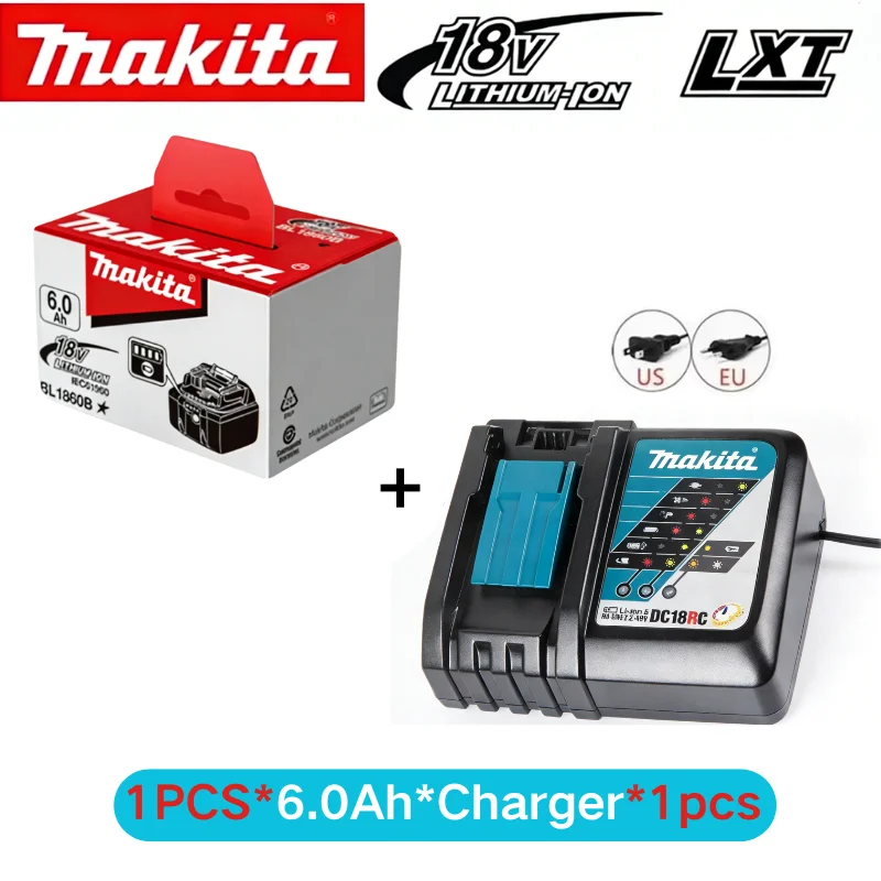 

Makita 18V 6.0 Rechargeable Lithium Battery with LED Indicator High Capacity for Makita Cordles Power Tool Battery