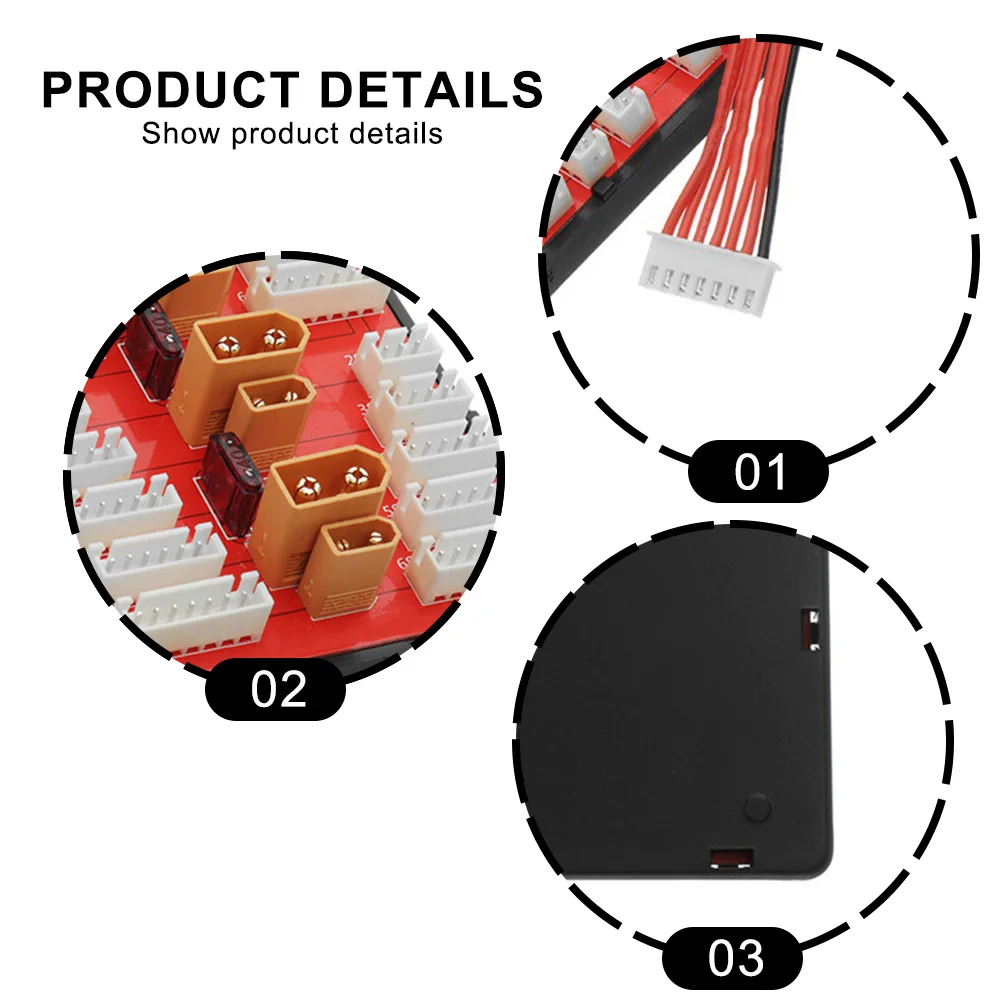 

1 Set Combined Parallel Charging Board Supports 2-8S/2-6S Battery Packs 2-in-1 Lithium Battery Expansion Charging Board