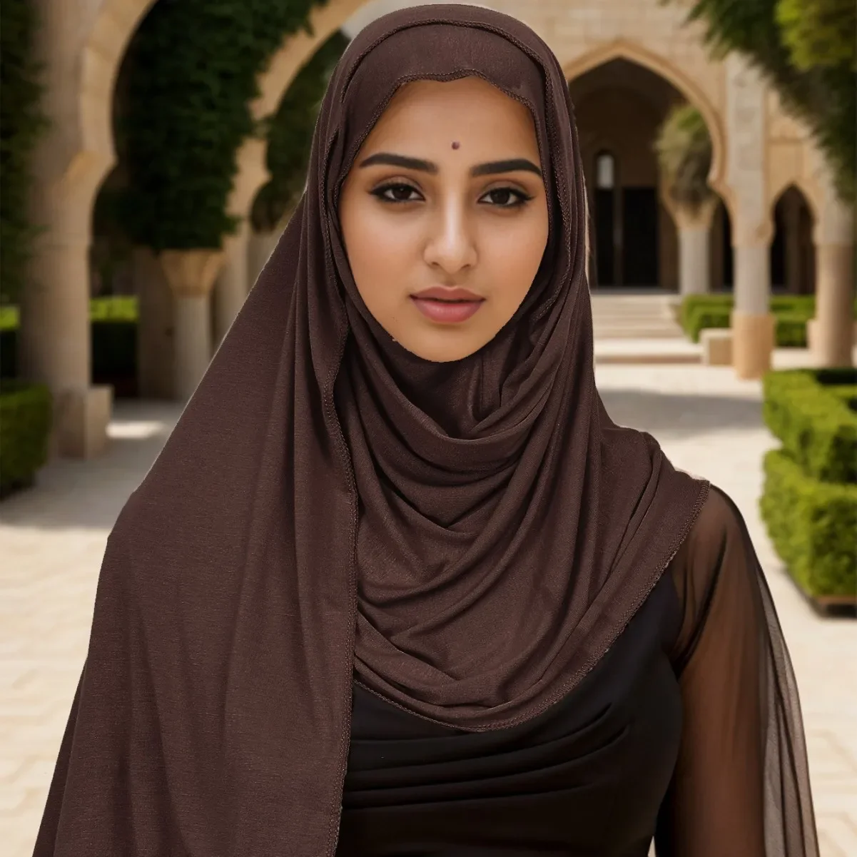 

Новейший мягкий хлопковый трикотаж с двойной петлей, мгновенный хиджаб, мусульманский головной убор, исламский платок, шарф, повязка на голову Амира, тюрбан, Рамадан Химар