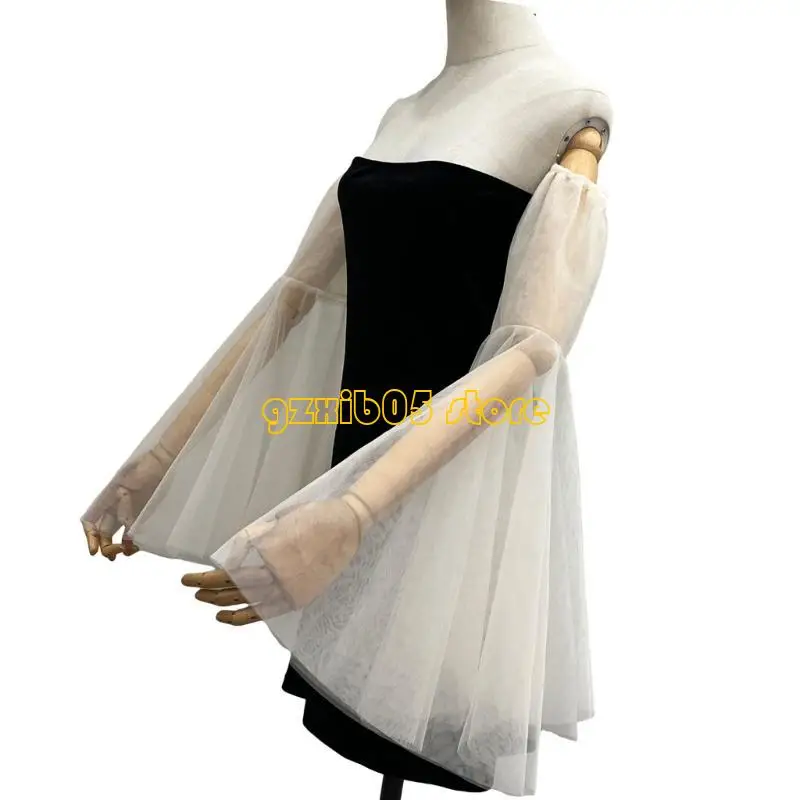 

C9GE Wedding Bridal Arm Sleeves Arm Wrap for Bride Flared Arm Coverings Perfect for Evening Parties and Festival Celebration