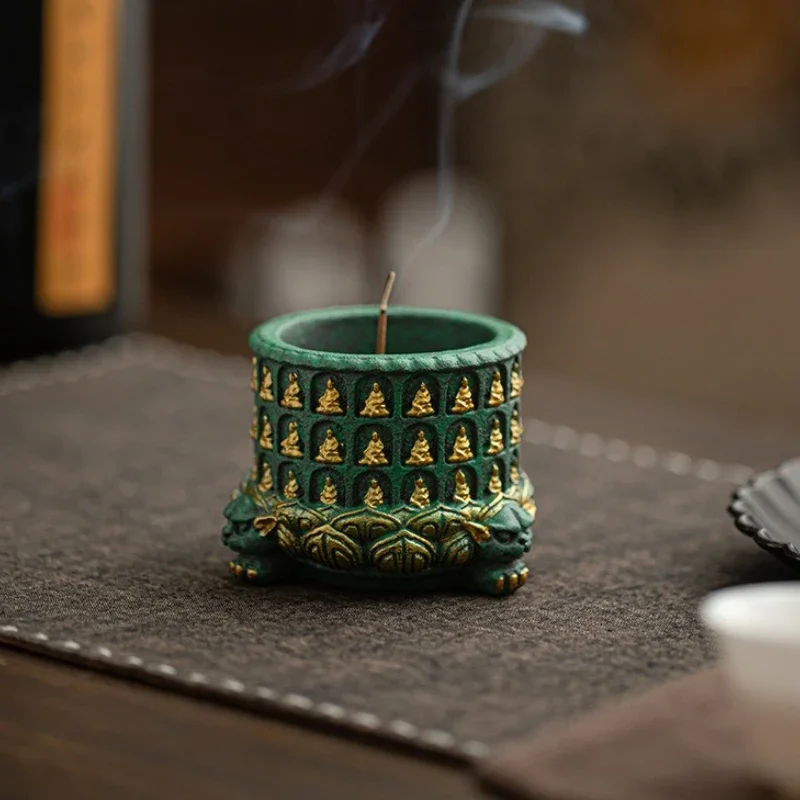 Bluestone Thousand Buddha Lotus Incense Holder Zen Style Table Ornament Incense Tray Tea Ceremony Indoor Aroma Incense Burner