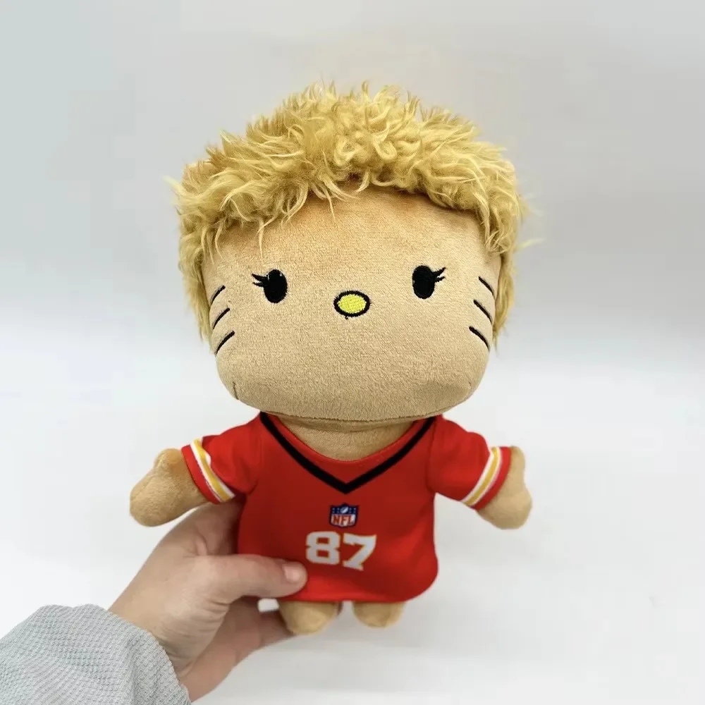 Hello Kitty Taylor Harris Cartoon Plush Doll Rugby Jersey Number 27 Plush Toy Figure Stuffed Toys Boys Girls Fans Collect Gifts