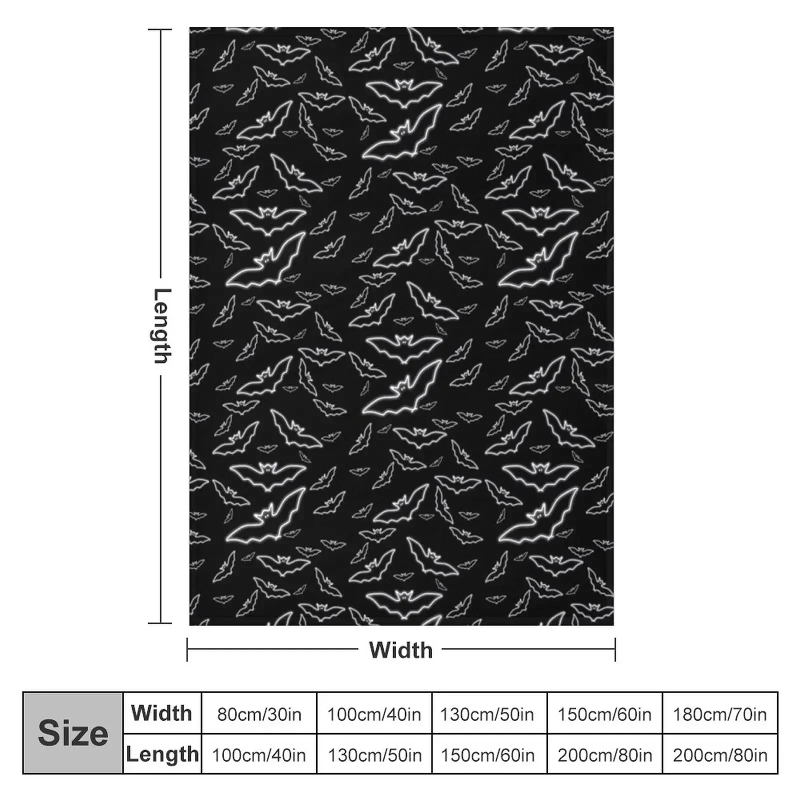 Bats Pattern Cute Gothic Alternative Halloween Christmas Snowing Bats Throw Blanket Soft Big heavy to sleep Weighted Blankets