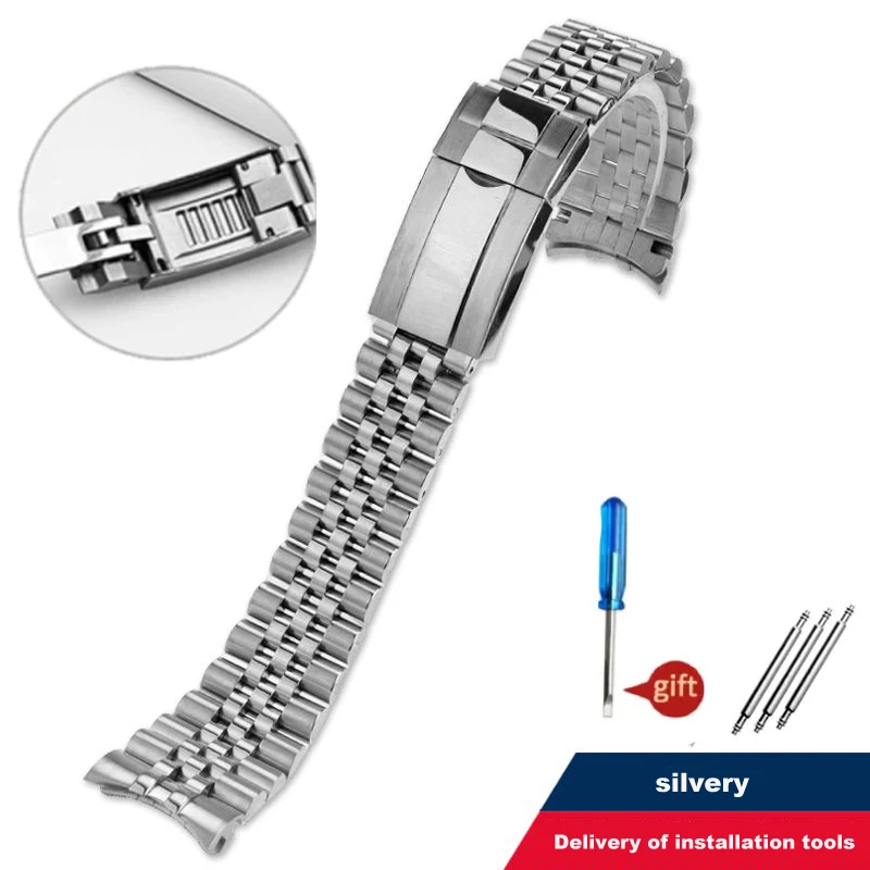 20mm 21mm Jubilee 904 Watchband For Rolex Sub GMT Yacht Daytona Men's Strap Luxury Watch Chain Mod Parts Replacement Accessories