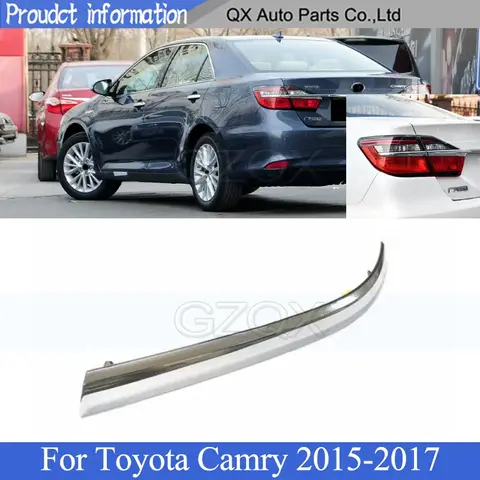 CAPQX 리어 범퍼 미등 트림 크롬 트림 커버, 도요타 캠리 2015 2016 2017 미등 트림