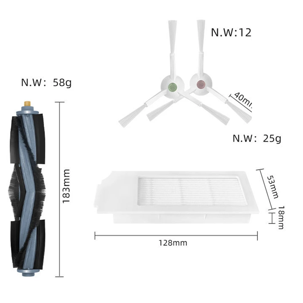 بديل لمكنسة كهربائية روبوت ECOVACS DEEBOT T10 TURBO ، قطع غيار ، ملحقات ، فرشاة رئيسية ، فرشاة جانبية ، مرشح Hepa