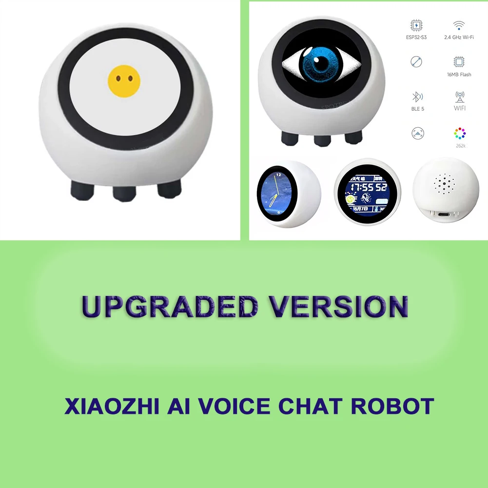 Robot Sfera AI con Comando Vocale XiaoZhi Compatibile con espHome Assistant, ESP32-S3, Schermo LCD da 1.28 pollici, Scheda di Sviluppo N16R8, Orologio Wi-Fi, DeepSeek