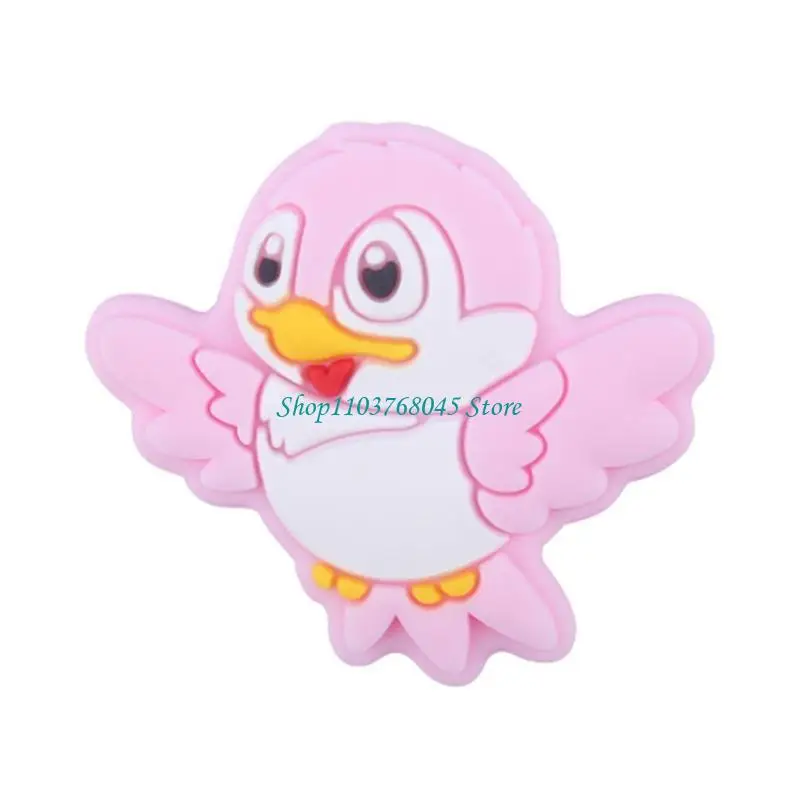R53F Cartoon Bird Silicone Teether Beads 3pcs/set Teething Chewing Bead Molar