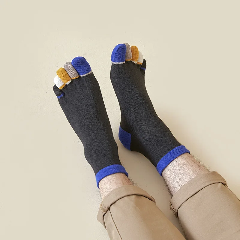 5 Paar junge Männer bunte fünf Fingers ocken Frühling Sommer dünne Baumwolle separate Zehen schweiß absorbierende kurze Socken mit Zehen sox