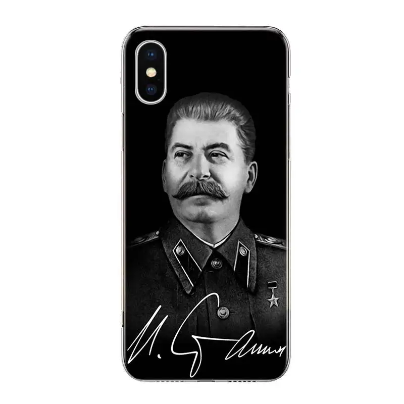 Russian Commander Stalin Phone Case For iPhone 16 15 14 Plus 12 13 Mini 11 Pro Max X Xs  8 7 SE + Soft Fundas Coque Shell Cover 