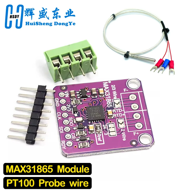 MAX31865 PT100 to PT1000 RTD-to-Digital Converter Board Temperature Thermocouple Sensor Amplifier Module 3.3V/5V For Arduino