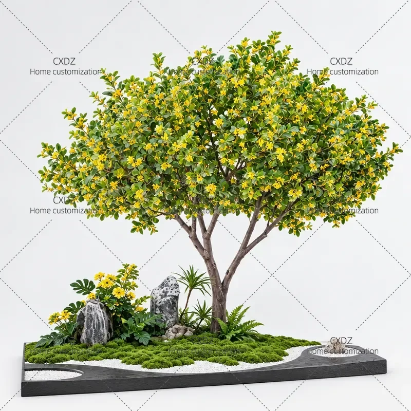 Simulated Osmanthus Tree Artificial Fake Large Scale Ornament Indoor Landscape Villa Patio Floor Decoration