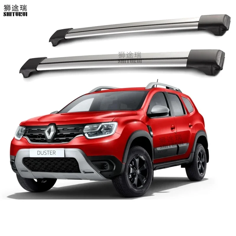 

2Pcs Roof bars For dacia DUSTRT 2018+ 2019 Aluminum Alloy Side Bars Cross Rails Roof Rack Luggage CUV SUV LED