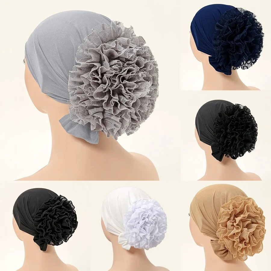 Neue Frauen Pre-gebunden Hijabs Für Frauen Turban Hut Innere Hijab Caps Einfarbig Zurück Blume Abaya Islam Udnerscarf frauen Hijabs