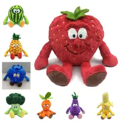 Juguete de peluche de frutas para niños, juguete de frutas bonitas, verduras, iluminar, divertido, suave, sandía, manzana, plátano, regalo creativo de cumpleaños